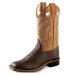 Jama Corporation - Old West Kid's Brown And Tan Square Toe Boots
