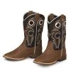M&F Western Products Kid's Brown And Black Trace Square Toe Boot